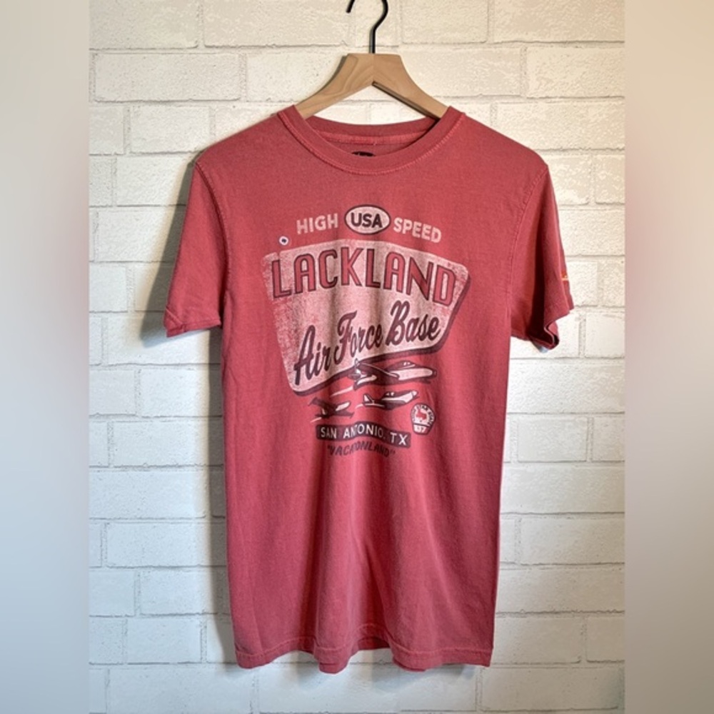 Vacationland Red “LackLand Air Force Base” Short Sleeve 100% Cotton Tee
